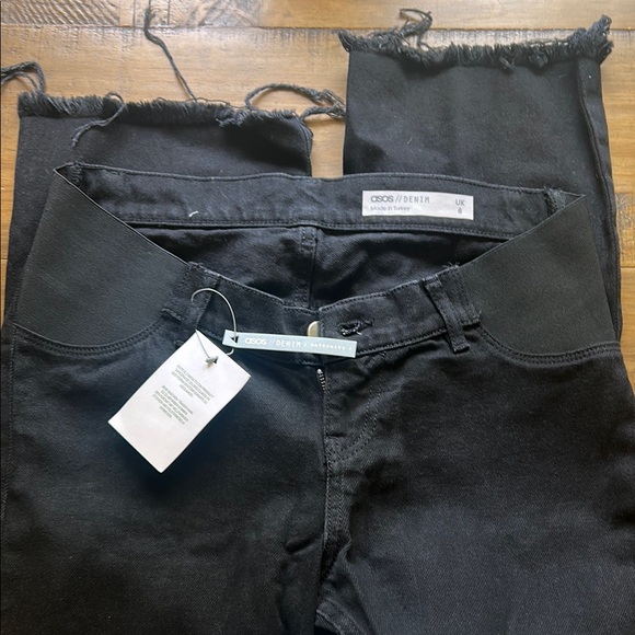 ASOS Maternity Black Ankle Cropped Jeans - Picture 1 of 4